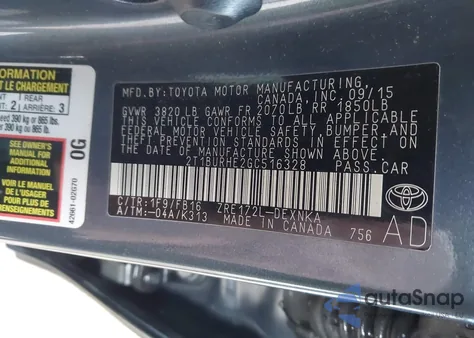 2016 Toyota Corolla Le z USA, uszkodzony, nr VIN 2T1BURHE2GC516328